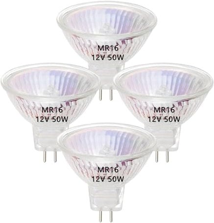 VINBE MR16 Halogen Light Bulbs, 50W 12V MR16 GU5.3 Halogen Spot Bulbs Lamp, Warm White,Pack of 4