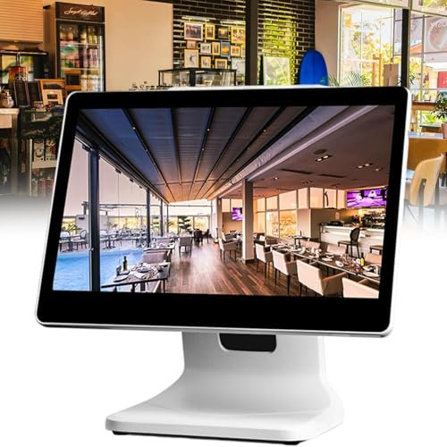 Moniteur à écran Tactile LCD 15,6 Pouces Moniteur de Caisse enregistreuse POS Fenêtre à écran Tactile de Caisse enregistreuse au détail LCD 64 Go Caisse
