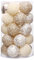 Weihnachtskugeln 25tlg, 6 cm Kunststoff Christbaumkugeln Bunt Weihnachtsdeko, Weihnachtsbaum Dekoration Set, Glänzend Glitzer Weihnachten Deko mit Anhänger Elfen Thema Gold Rot Grün (Beige)