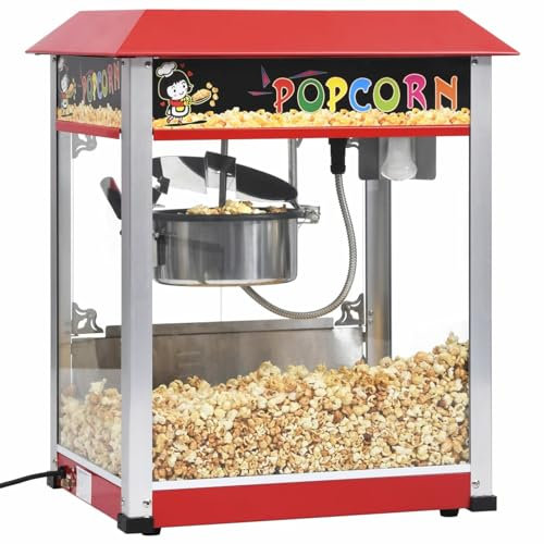 Brokky Máquina para Hacer Palomitas de maíz con Olla de teflón 1400 W Palomitero Vintage Estilo Carrito