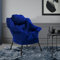 ML-Design Relaxsessel Dunkelblau, Wohnzimmersessel mit Armlehnen & Seitentasche, Fernsehsessel Kopfkissen, Loungesessel mit Stahlrahmen, schwarzen Beine, Ohrensessel ergonomisch, Lesesessel gepolstert