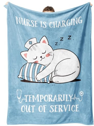 GoMelley Nurse Gifts for Women - Soft Flannel Nurses Blanket | Nurse Birthday, Appreciation, Graduation Gifts, Sudent/ New Nurses Gift, Paramedic Gift, 60*50