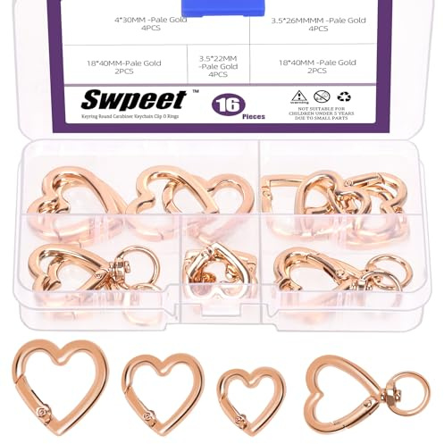 Swpeet Key Ring Carabiner Keychain Clip for Purse Strap Closure