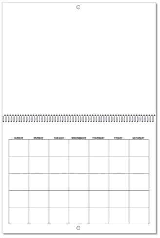 Printlink 2-Pack Blank Scrapbook Wall Calendar, Undated Monthly – 12 x 9 Inch (Opens to 18”) – 100lb Heavyweight Cardstock for DIY Crafts & Photos – Spiral Bound