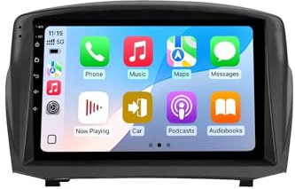 Android 13 Double Din sat nav car screen 9'' car Display for Ford Fiesta Mk 6 2008-2019 with sat nav BT FM radio rear view camera cooling fan Multimedia-Player(8G+256G)