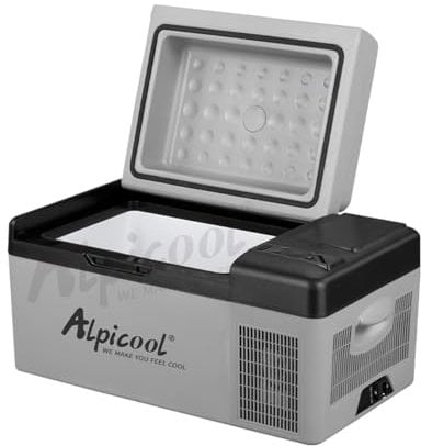 Alpicool EC20 20L Électrique Réfrigérateur Portable Réfrigérateur de Voiture 12/24V Camping congélateur pour Maison,voiture ou camion 20°C à -20°C (Batterie non incluse)