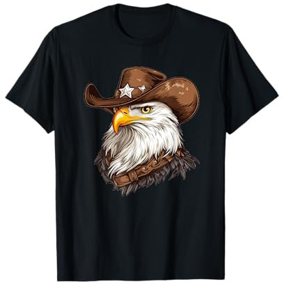Mutiger Adler mit Cowboyhut für einen Western-Look T-Shirt