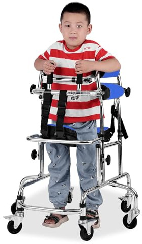 Walker für Senioren mit Bremse 2 in 1 Rollstuhl Rollator mit Sitz, Höhe und Breite Verstellbar Hemiplegie Rehabilitation Standrahmen Gehhilfe für Erwachsene für Behinderte für Allen Gelände (U-4)