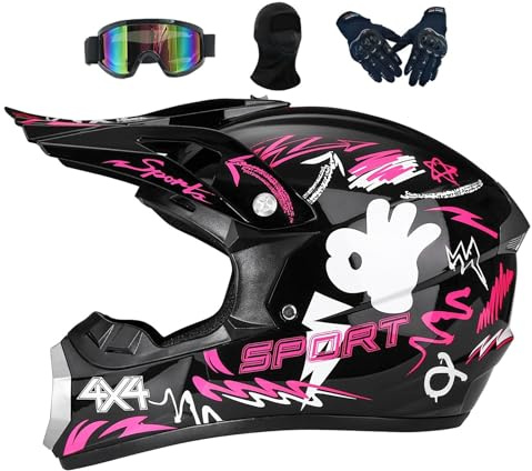 Casque Moto Cross Enfant, Motocross pour Garçon Et Fille 6-15 Ans, Homme VTT Integral, Femme Cycliste pour Enfants, Scooter De Ski