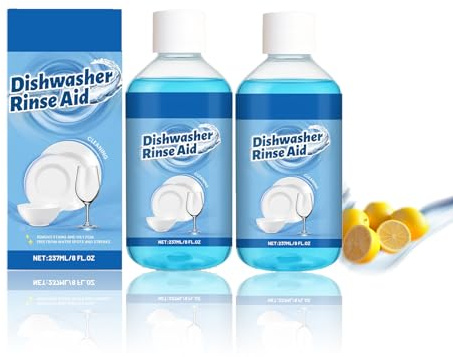 Dishwasher Rinse Aid, 237ml, Dishwashing Detergent, Fast Drying, Ultimate Clean, Anti-Limescale Formula – Suitable for Restaurants, Bars, Hotels and Commercial Kitchens (1, 2PC)