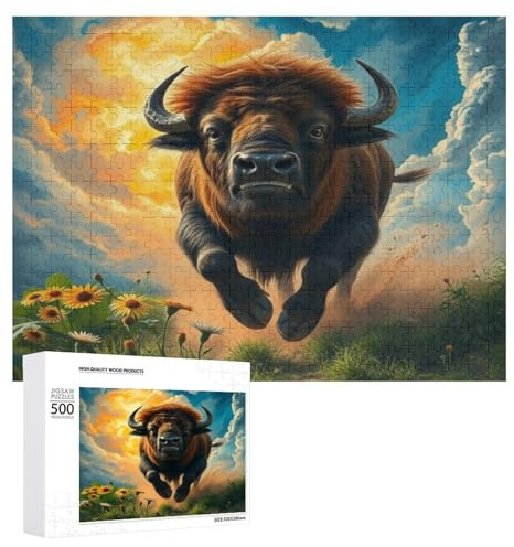 Bison 500 Stücke PuzzlesJugendliche Und Erwachsene Landschaftsgebäude Clevere Rätsel Großes Poster Puzzle Rätsel Ostergeschenk 500 PCS