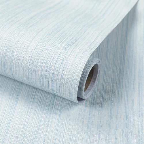 Light Blue Grasscloth Wallpaper, 40 x 500 cm Peel and Stick Wallpaper Texture Contact Paper Fabric Self Adhesive Wallpaper Self Adhesive Furniture Covering for Living Room,Bathroom,Cabinets