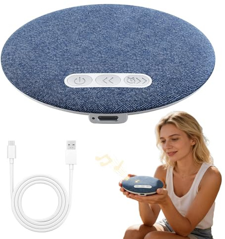 KUWUNG Kissenlautsprecher, Tragbarer Kopfkissen Lautsprecher, Mini Kissen-Lautsprecher zum Schlafen mit Weißem Rauschen, Schlaflautsprecher Bluetooth (Kreisförmig)