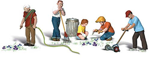 Woodland Scenics HO Scale Scenic Accents Figures/People Set Lawn Workers (5)