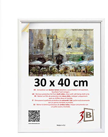 Bilderrahmen JENA - weiß - 30x40 cm - Holzrahmen, Fotorahmen