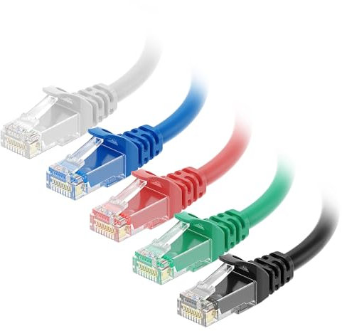 Cable Matters 10 Gbit/s Câble Ethernet Court, Combo 5 Couleurs Cat6 snagless 4,2m (Câble Ethernet Cat 6, Câble RJ45 Cat 6) 4,2 mètres