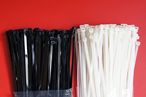 100 PACK 100mm x 2.5 mm WHITE/CLEAR CABLE TIES