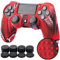 Pandaren® STUDDED Silikon Hülle Anti-Rutsch für PS4 controller x 1 (Tarnung rot) + FPS PRO thumb grips aufsätze x 8