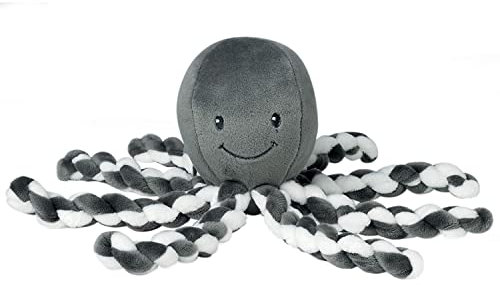 Nattou Kuscheltier Oktopus, Für Neugeborene und Frühchen, 23 cm, Weiß/Grau