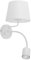 Wandlampe mit LED Lesearm Stoff Metall weiß Doppel-Schalter Leselicht für Schlafzimmer Wohnzimmer E27 & GU10 Wandleuchte Innen verstellbar