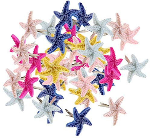 Sgerste 50 pezzi a forma di stella marina Head BRAD carta fermi per ufficio forniture scrapbook Paper Craft 19 mm