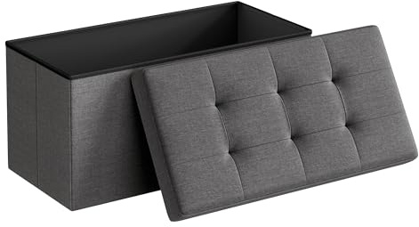 SONGMICS 30 Inches Folding Storage Ottoman Bench, Load 660 lb