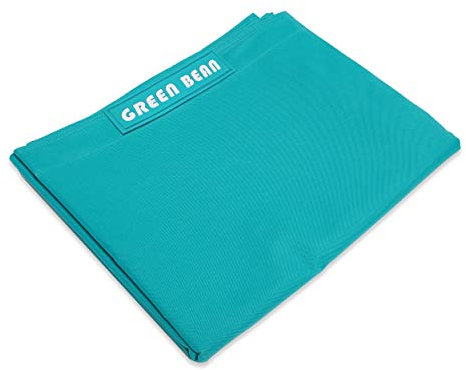 Green Bean Square XXL Riesensitzsackhülle 140x180 cm - PVC Bezug - Indoor und Outdoor Sitzsackhülle - Bean Bag Bezug - Sitzsackbezug ohne Füllung - Lounge Chair Hülle - abwaschbar - Türkis