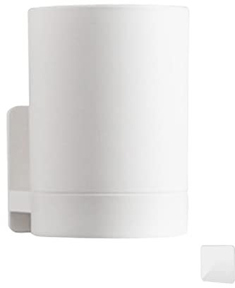 Anwangda Wall Mounted Toothbrush Holder, No Drilling Non-marking Sticker Multifunction Tooth Mug Toothpaste Accessories Sets for Bathroom to Keep Drying