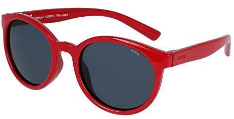 INVU By Swiss Eyewear Group Sonnenbrille Kinder Unisex Ultra Polarized K2000A, Shiny Rot, 44 EU