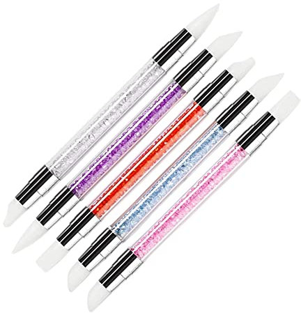 5 Pcs Nail Art Brushes Rhinestone Nail Art Sculpture Pens Professional Nail Art Drawing Pens for Home DIY Manicure