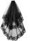 JUSTUSNX Schwarzer Spitzen-Hochzeitsschleier, 2-stöckig, Gothic-Blume, Brautschleier, Halloween, Party, Schleier mit Kamm, Cosplay, Schleier, Zubehör für Damen und Mädchen (B)