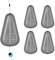 THKFISH Angelzubehör Set Gewichte Angeln Sinker No Roll Sinkers Bleigewichte No Snag Flache Inline-Sinker für Waller-Rigs -120G-5PCS