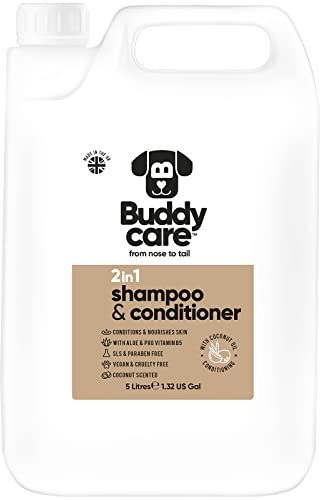 2in1 Shampoo & Conditioner von Buddycare - Praktisches Hundeshampoo und Conditioner in einem - Mit Aloe Vera und Pro-Vitamin B5 (5L)