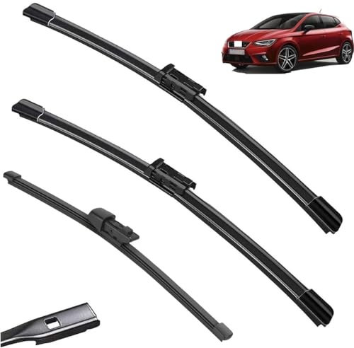 Scheibenwischer-Set for vorne und hinten, kompatibel mit Seat Ibiza 6F 2018–2023, Windschutzscheibe, Windschutzscheibe, Fenster, Regenbürste, 26 Zoll, 16 Zoll, 13 Zoll