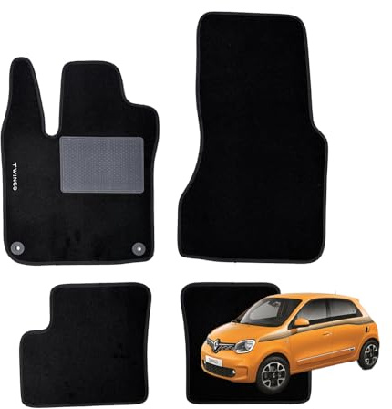 W-Parts Fußmatten aus schwarzem Teppich für Renault Twingo III ab 2014