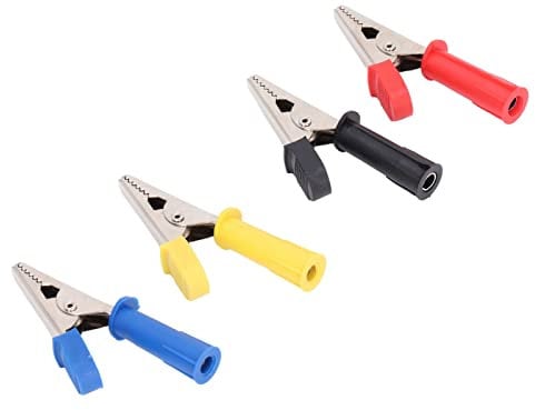 multimeter,voltage tester, 20PCS Electric Test Leads, Brass Multimeter Testing Clips Brass+PVC Car Battery Charging Tests Clamp with 4mm Jacks for Wires (black,red,blue,yellow each 5 ( Color : Red )