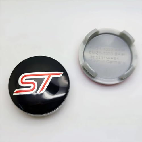 OBONG 4 Stück Auto Nabendeckel Radnabenkappen Kompatibel mit für Ford ST Fiesta EcoSport Explorer Escort Kuga Focus 1 2 3 mk2 mk3 mk4 mk5 mk7 54mm 60mm Radmittelkappen Nabenkappen Zubehör,B-54mm