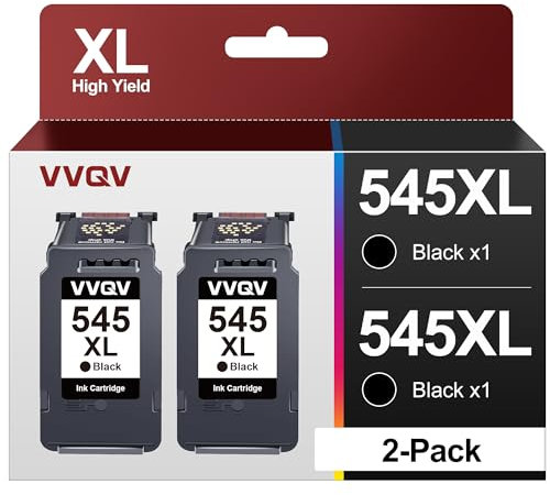 VVQV PG 545 XL Black für Canon Druckerpatronen 545 für Canon PG 545 XL Schwarz für Canon Pixma TS3350 MX495 TR4550 TS3150 TR4551 MG2550s MG2555s TS3151 MG3050 MG2950 TS205(Schwarz,2-Pack)
