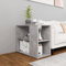 Homgoday Beistellschrank, Sperrholz, Grau, Beton, 60 x 30 x 50 cm, Vitrinen und Kommoden, Beistellmöbel, Wohnzimmer, Bücherregal, Vitrinen