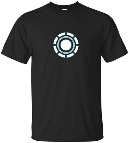 Black Navy Mens T Shirt Iron Industries Tony Man Stark Mark Gift for Fan Size M