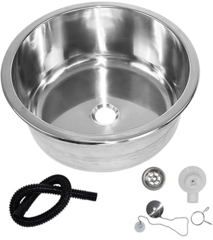 YLLSMGS Fregadero Cocina, Fregadero Camper, Fregadero de Una Sola Cubeta con Accesorios para RV Barco Caravana Fregadero de Bar