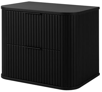 3xE Living Badezimmerschrank Schwarz + schwarzer Griff, 41,5 x 60 x 51,7 cm
