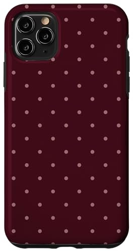 Mocha Cherry Polka Dots Summer Coquette Maroon Red Aesthetic Case for iPhone 11 Pro Max