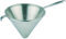APS 00770 Spitzsieb, Ø (außen) 19,5cm, H: 14cm, Edelstahl, matt poliert, mit Lochung Ø 1,5 mm Flachstiel, Länge 16cm, Stützstiel zum Einhaken