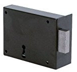 Jpm - Serrure de securite a poser en applique horizontale noire-pene dormant - Réf..106 - A.105 - B.160 - Main.D -