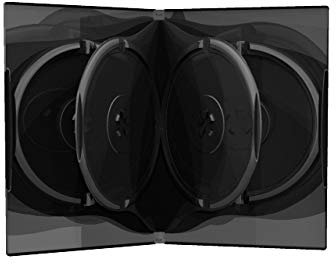 25 DVD CD Hüllen 6fach 6er-DVD-Box 21mm schwarz