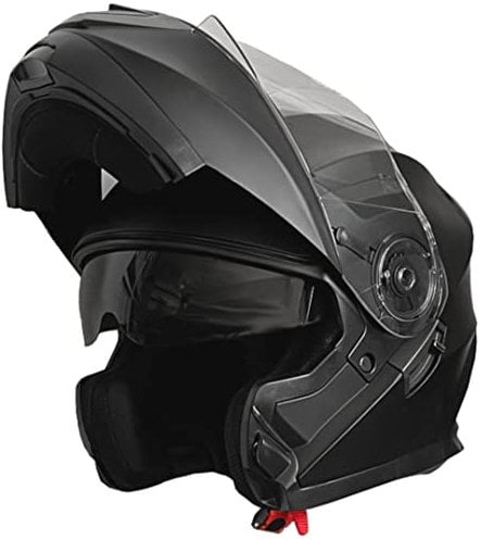 Klapphelm Integralhelm Helm Motorradhelm RALLOX 910 schwarz/matt mit Sonnenblende (XS, S, M, L, XL) Größe L