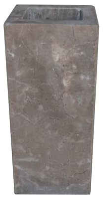 Design Marmorvase, Vase Blumenvase aus dunkelgrauem Marmor, massiv, rechteckig (24x10x8.5cm), Gewicht: ca. 3,1kg