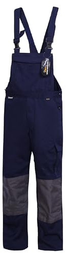 HighMax Latzhose, Arbeitshose, Mischgewebe robust fest, 310G, CORDURA, Marine(Dunkelblau) + Grau, R27 (56)