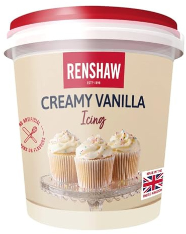 Renshaw Vegan Buttercream Style Soft Icing, Vanilla, 400 g | Soft & Spreadable, for Cakes & Cupcakes, Versatile for Baking, for All Skill Levels